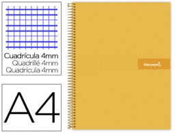 Cuaderno espiral Liderpapel Crafty A4 tapa extradura 80h 90g c/4mm. Color naranja